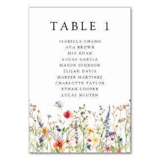 Numéro De Table Whimsical Summer Floral Wedding  Table Number