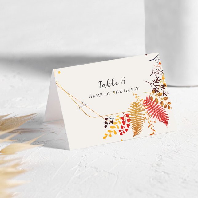 Numéro De Table Wild Forest Flowers Mushrooms Wedding Place Card (Créateur téléchargé)