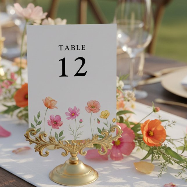 Numéro De Table Wildflower Wedding Pretty Flower Table Number (Editable Table Number from the Wildflower Bloom wedding collection by Darling & May)