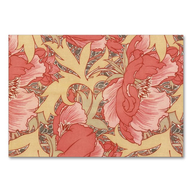 Numéro De Table William Morris Poppies Floral Art (Devant)