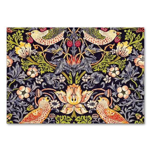 Numéro De Table William Morris Strawberry Thief Floral Art nouveau (Devant)