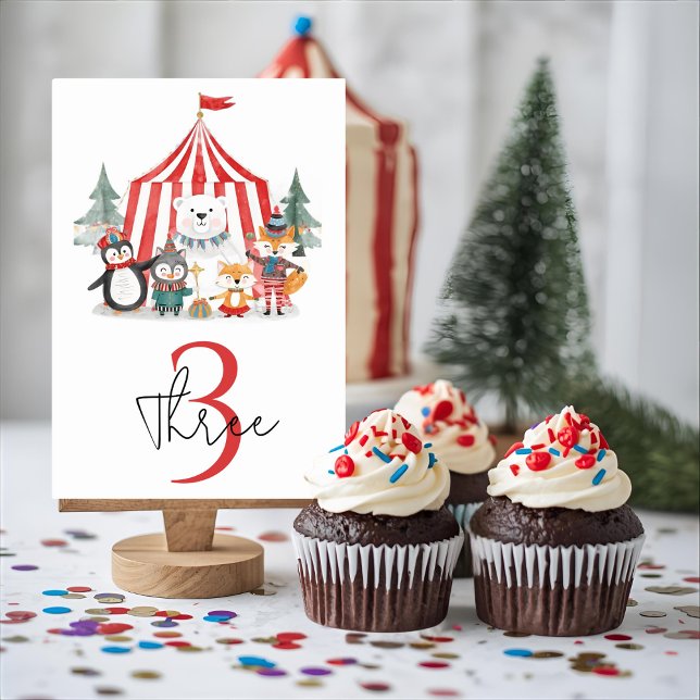 Numéro De Table Winter Circus Birthday  (Créateur téléchargé)