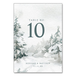 Numéro De Table Winter Wonderland   Numéro du tableau Woodland