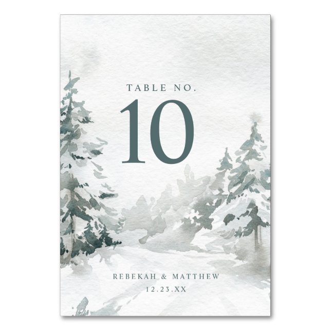 Numéro De Table Winter Wonderland | Numéro du tableau Woodland (Par défaut)