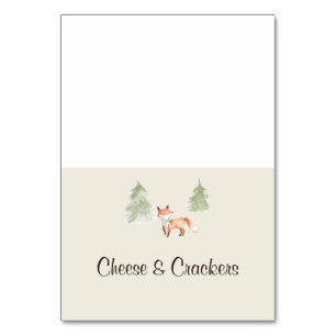 Numéro De Table Woodland Fox Baby shower Buffet Étiquettes de nour