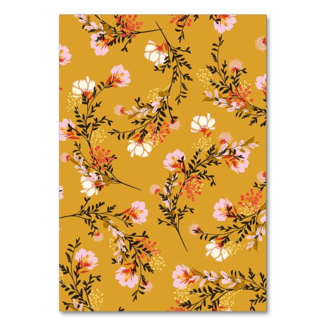 Numéro De Table Yellow background flowers (Par défaut)