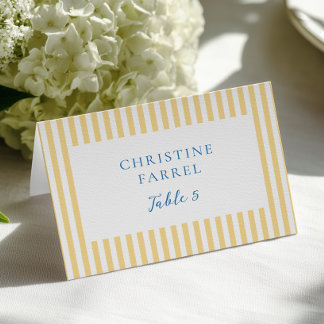 Numéro De Table Yellow Stripes Place Cards
