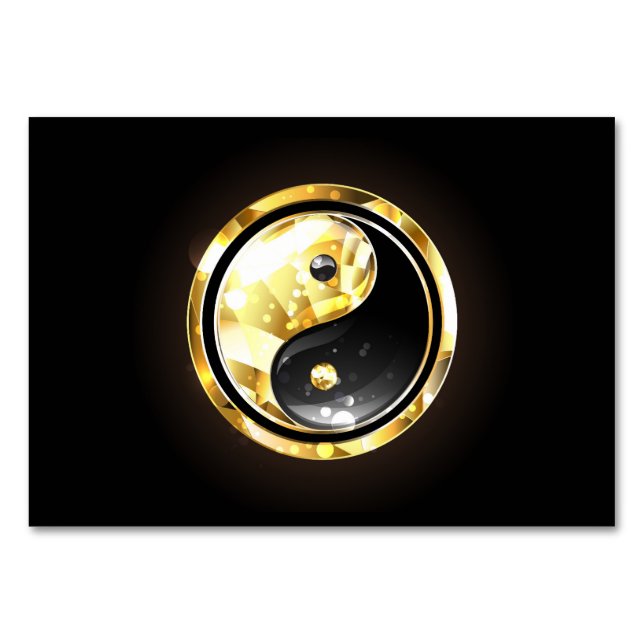 Numéro De Table Yin Yang or sur noir (Devant)