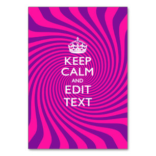 Numéro De Table Your Keep Calm Saying on Hot Pink