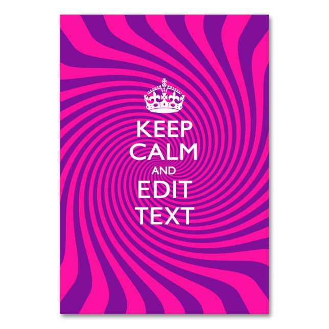 Numéro De Table Your Keep Calm Saying on Hot Pink (Par défaut)