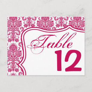 Numéro de tableau Carte Fusia White Damas Lace Imp