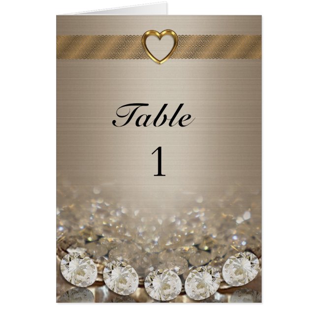 Numéro de tableau Cartes diamants et or (Devant)