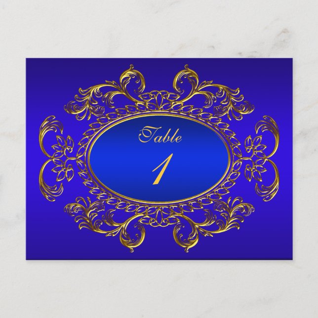 Numéro de tableau Cartes Royal Blue Gold (Devant)