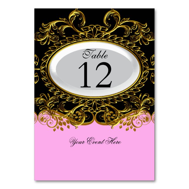 Numéro de tableau Cartes Royal Rose Blanc Or Noir (Par défaut)