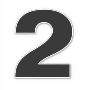 Numéro deux Sticker noir et blanc