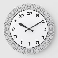 Numéro hébreu Horloge juive Lettres gris Quatrefoi