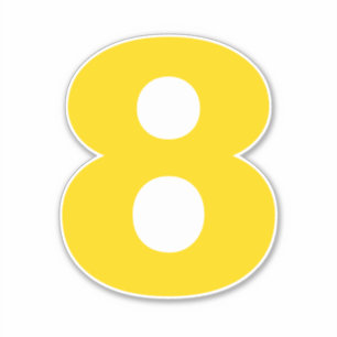 Numéro huit Sticker or et blanc