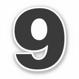Numéro Neuf Sticker noir et blanc