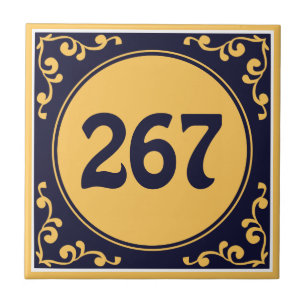 Numéro personnalisé bleu foncé Azulejos Carreaux e