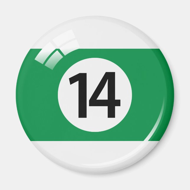 Numéro quatorze billard aimant frigo à billes (Devant)