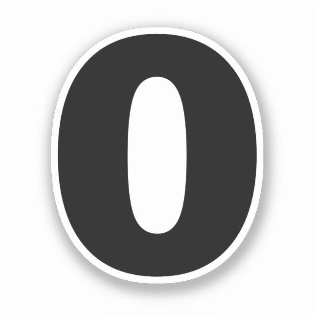 Numéro Sticker noir et blanc zéro (Recto)