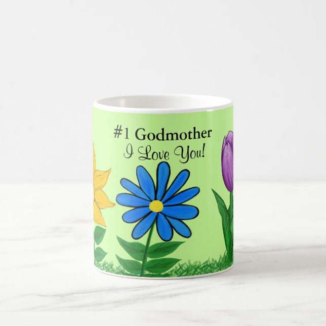Numéro Un Godmère Floral Mugs Personnalisés (Centre)
