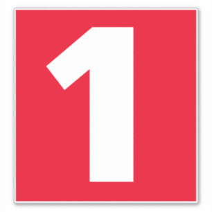 Numéro un Sticker rouge et blanc