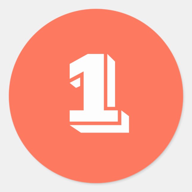 Numéro un Stickers rouge tomate ronde de grande ta (Devant)