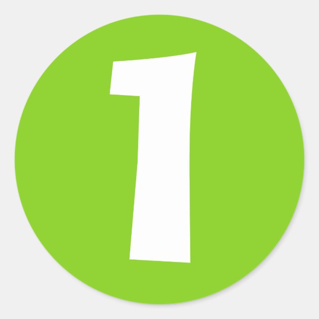 Numéro un Stickers vert rond grand par Janz (Devant)