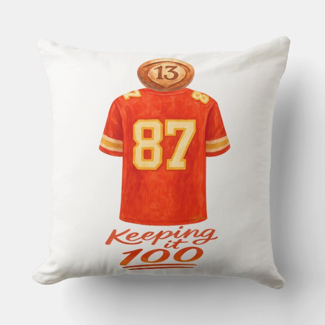 Numerology It Adds Up: Keeping It 100 Throw Pillow (Front)