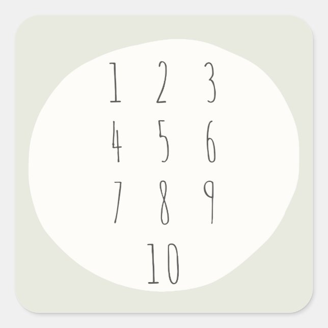 numéros 1 à 10. Stickers & Étiquettes (Devant)