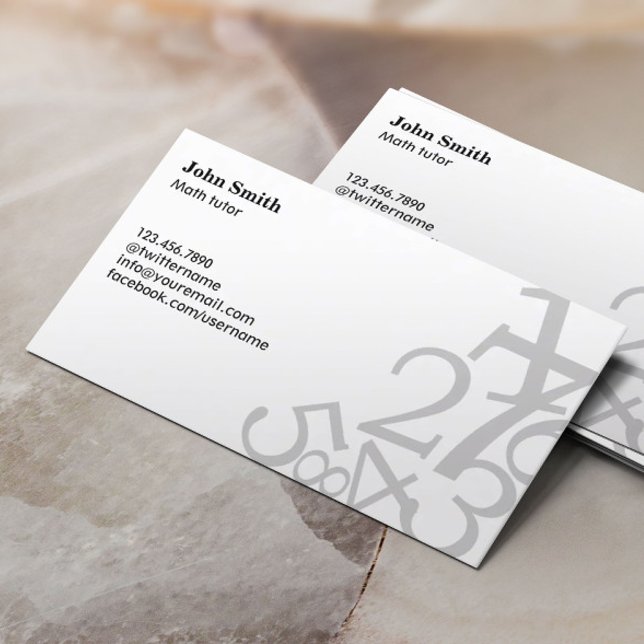 Numéros aléatoires Math Tutor Cartes de visite (Créateur téléchargé)