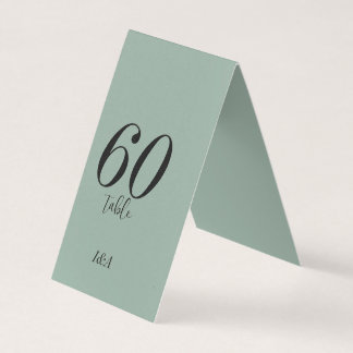 Numéros de calligraphie noir élégant sur Sage Gree