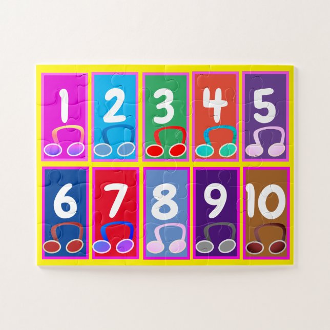 Numéros de mathématiques précoces 1 à 10 Puzzle (Horizontal)