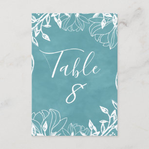 Numéros de table aquarelle floraux modifiables de