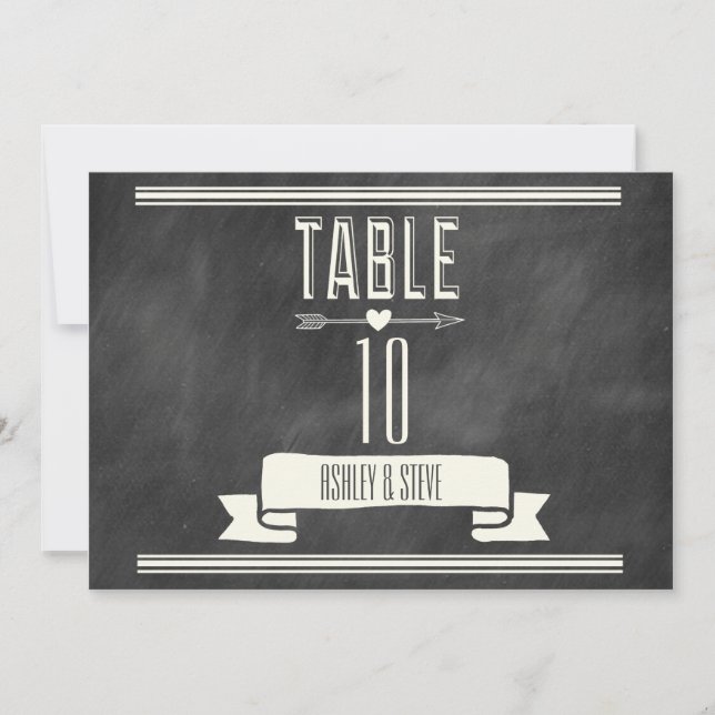 NUMÉROS DE TABLE ARDOISE MODERNES (Devant)