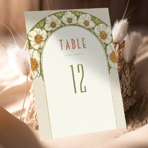 Numéros de table Art Nouveau vintage Mariage