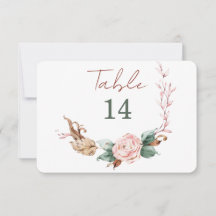 Numéros de table automnale romantique