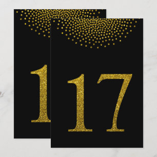 Numéros de table Black and Gold Wedding Party