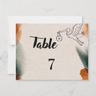 Numéros de table de Baby Shower modifiables | Pa m