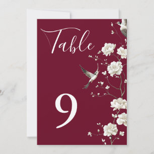 Numéros de table de jardin floral en chinoiserie b