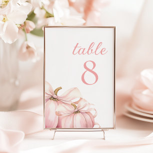 Numéros de table de la cale rose citrouille