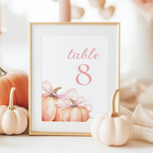 Numéros de table de la cale rose citrouille