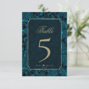 Numéros de table de marguerite officielle Turquois