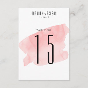 Numéros de table de mariage à lavis d'aquarelle ro