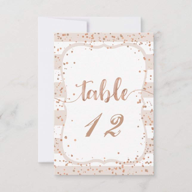Numéros de table de mariage avec rayures de sable  (Devant)