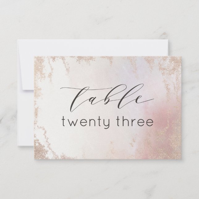 Numéros de table de Mariage bleu rose ombre (Devant)