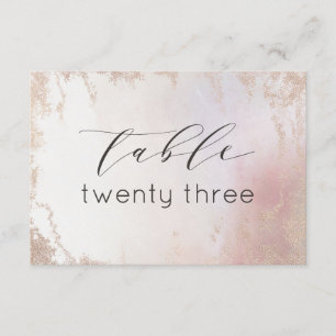Numéros de table de Mariage bleu rose ombre