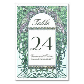 Numéros de table de mariage de jardin enchantés