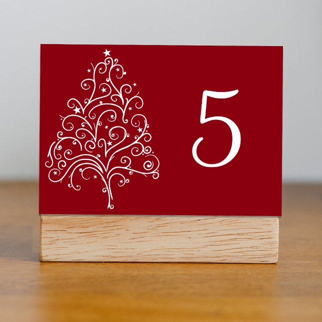 Numéros de table de mariage d'hiver avec arbre de  (Créateur téléchargé)